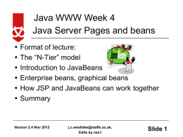 JSPs using JavaBeans
