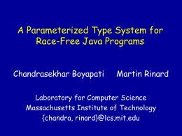 A Parameterized Type System for Race-Free
