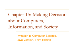 Chapter 15: Making Decisions about Computers, Information, and