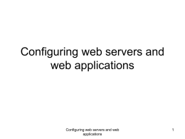 Configuring a web application