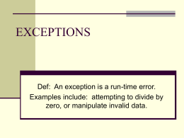 EXCEPTIONS