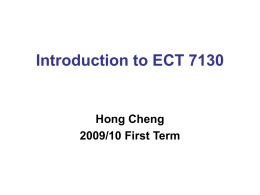 Introduction to ECT 7130