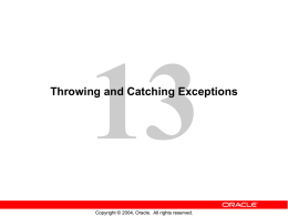 Catching and Handling Exceptions