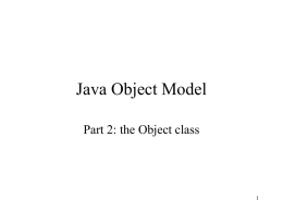 Java Object Model