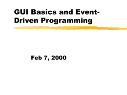 GUI Basics and Event