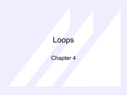 Loops Notes