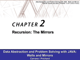 Data Abstraction and Problem Solving with JAVA