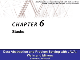 Data Abstraction and Problem Solving with JAVA
