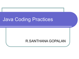 Java Coding Practices
