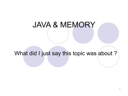 java memory - MHS Comp Sci