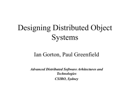 Designing Distributed Object Systems