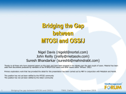 Bridging the gap between MTOSI and OSS/J