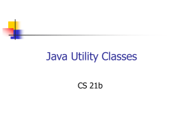 Slides on Utility Classes and JDBC