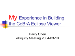 My Experience in Building the CoBrA Eclipse Viewer