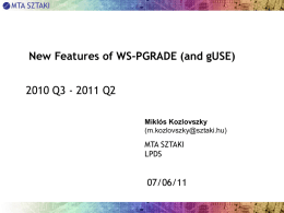 New features of WS-PGRADE - P