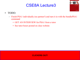 CSE8A: Introduction to Programming in Java