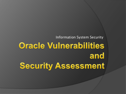 Oracle Vulnerabilities and Security Assessment