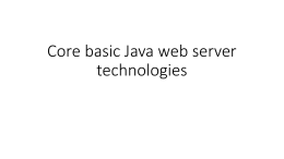 Core basic Java web server technologies - Maria