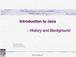 Java Introductrion - Department of Computer and Information Science