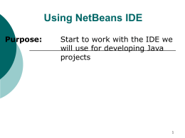 Using NetBeans IDE