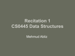 CS0445 Data Structures Recitation 1