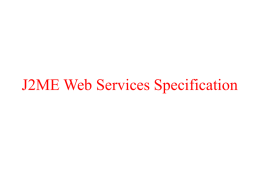 J2ME Web Services Specification