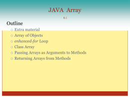 Notes Java on Array