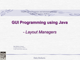 Java GUI Layout Managers - Department of Computer and