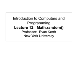 Math.random() - NYU Computer Science Department