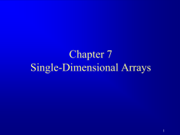 Chapter 5 Arrays