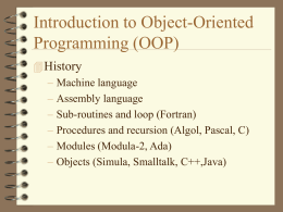 Introduction to Object-Oriented Programming (OOP)