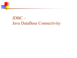 JDBC and Database Programming