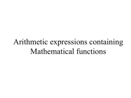 Arithmetic expressio..