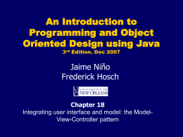 Chapter 18: Integrating user interface and model: the Model
