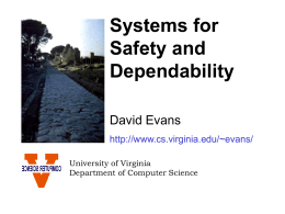 Systems for Safety and Dependability