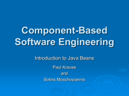CSM-15 Lecture 2 - Introduction to Java Beans
