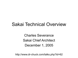 Sakai - personal homepage server for the University of Michigan