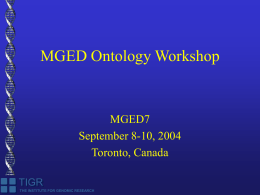 MGED Ontology Workshop
