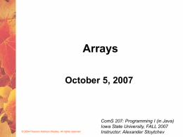 21_Arrays - Iowa State University