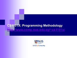 CS1101X: Programming Methodology