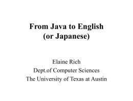 From Java to English - Department of Computer Science