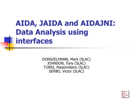 AIDA, JAIDA and AIDAJNI: Data Analysis using - Indico