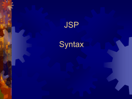 JSP Syntax - WordPress.com