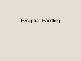 6.Exception Handling