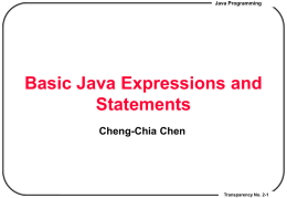 Basic Java Expressions and Statements