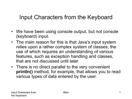 Input Characters from the Keyboard