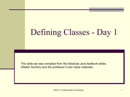 Class Definitions