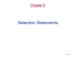 Selection Statements