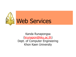 Introduction to Web Services - Department of Computer Engineering