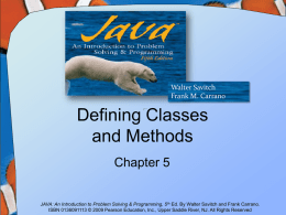 Defining Classes and Methods